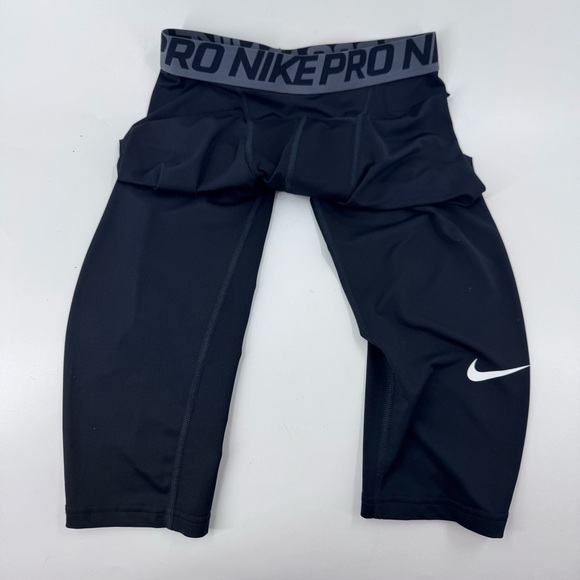 Nike Compression Pants Black and White with Elastic Waistband - Picture 2 of 8